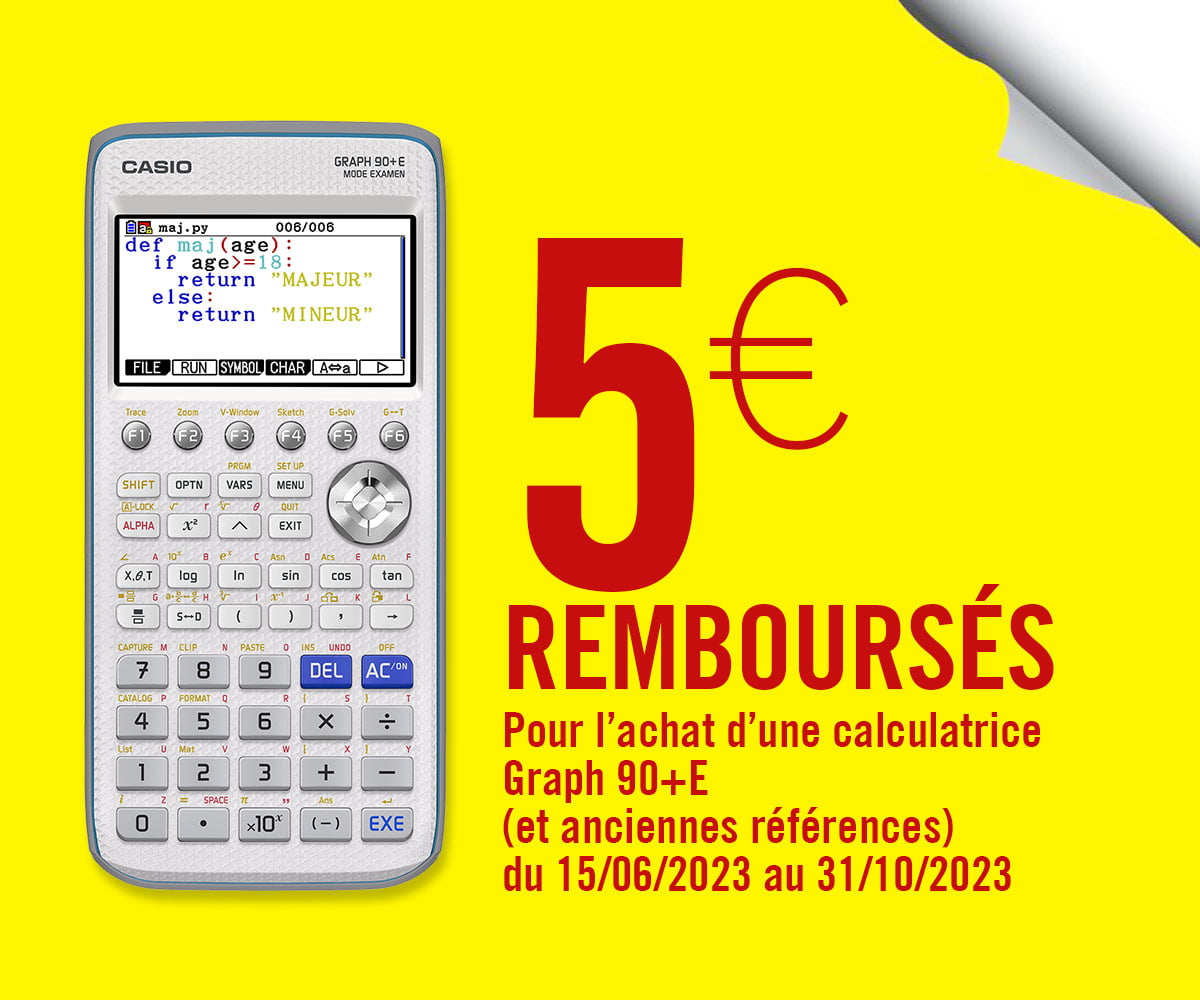 5€ remboursés - Calculatrice Graph 90+E