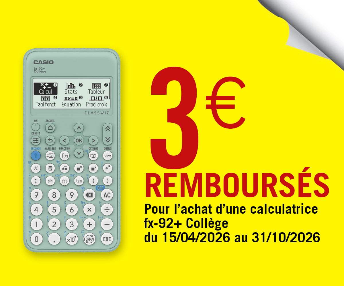 3€ remboursés - Calculatrice fx-92+ Collège (et anciens modèles)