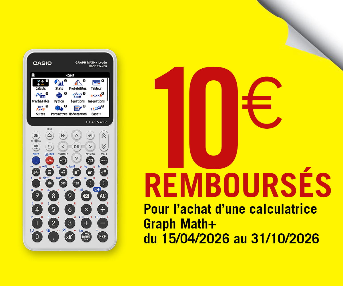 10€ remboursés pour l'achat d'une calculatrice Graph Math+